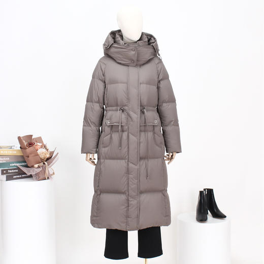 FOCALS新款时尚休闲连帽白鸭绒长款羽绒服外套FRW8D075 商品图0