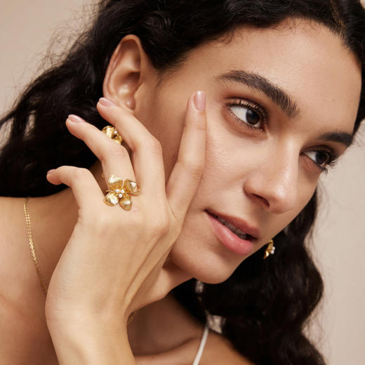 【刘惜君&靳梦佳同款】Garden of Eden 伊甸园系列 | 金丝四瓣花戒指 商品图3