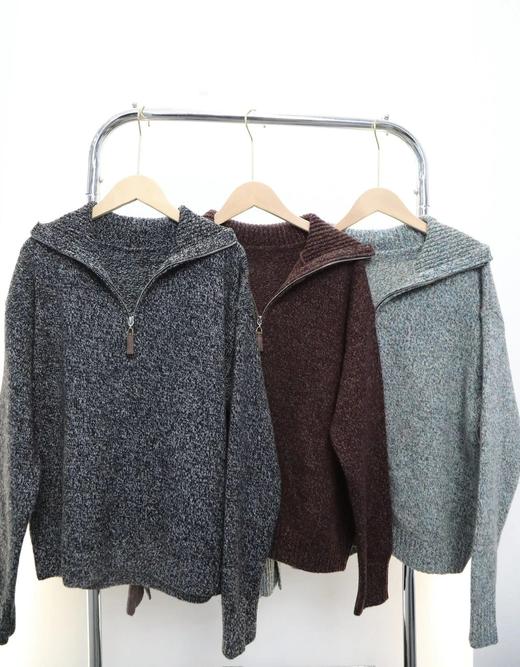 独家高货多彩花纱【老钱风空气感半拉链针织衫】澳洲100%羊毛纱线！毛质细密丰盈~上身效果松弛有气质WD 商品图9