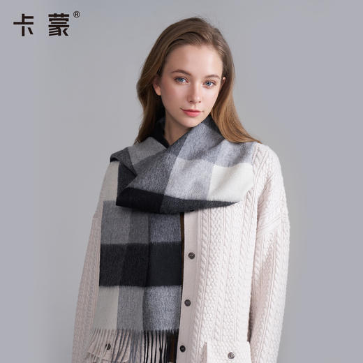 卡蒙新款绵羊毛格纹围巾KM-1975 商品图0