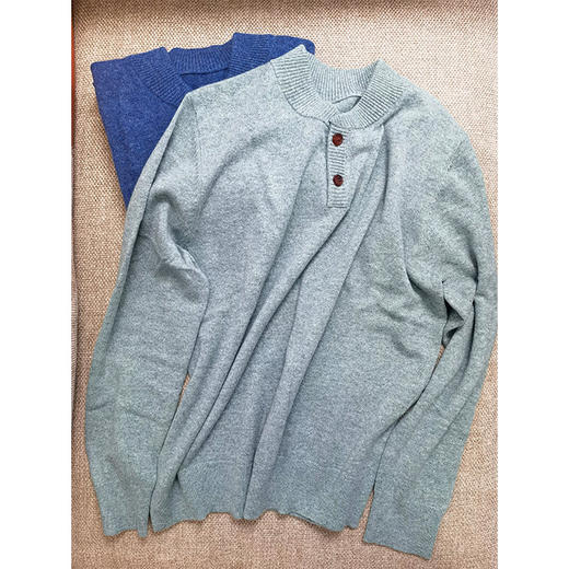 【非质量问题不退】品位在线Br*nello C*cinelli同款男士100%羊绒套头衫 家属款 低饱和花纱 亨利领套头衫 商品图1