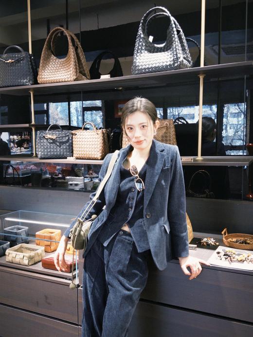 法小曼*子珍高级感深蓝色商务风长袖西装套装女新款牛仔肌理感通勤职业装CPM2572 商品图8