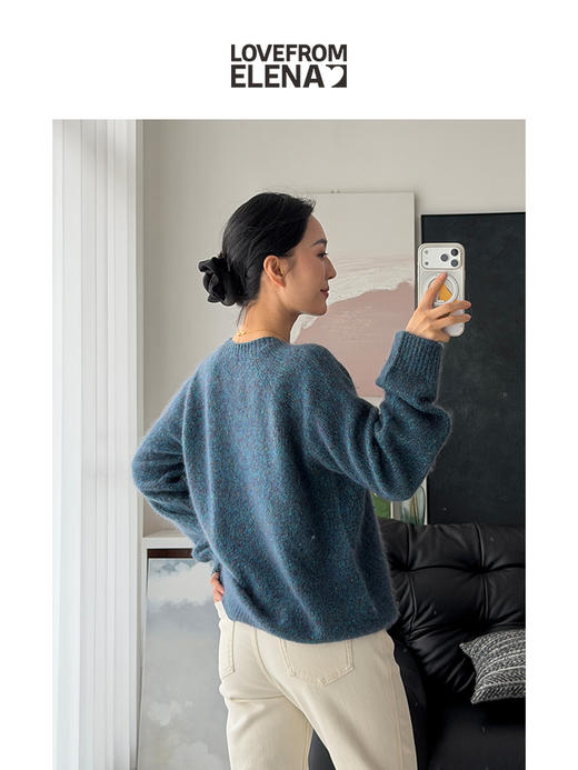 羊绒羊毛混纺 双旦特别款圆领针织衫 商品图2