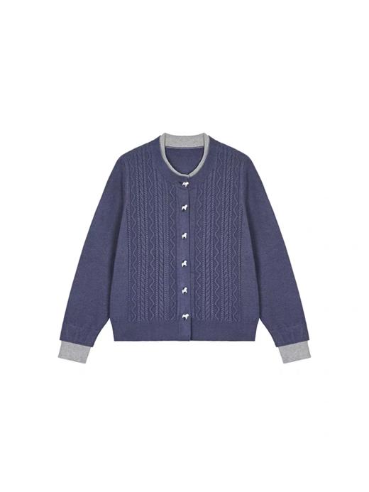 马得工地/MDGDMY141455/假两件圆领毛衣开衫 商品图3