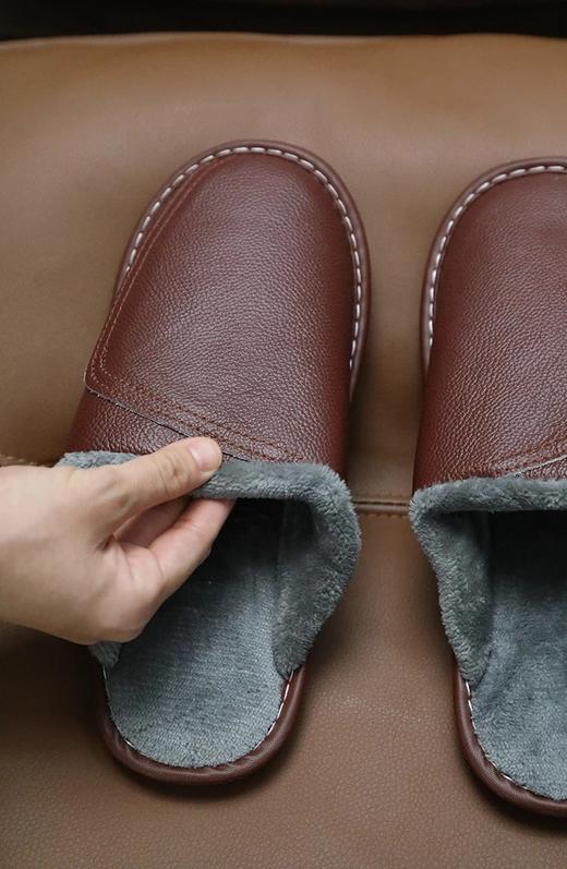 紧急清仓【进口头层牛皮拖鞋】男女款都有！纯手工制作！高奢定制皮胚耐磨柔软PVC底~好看又轻便，不仅保暖性好，还超级防滑WD 商品图10