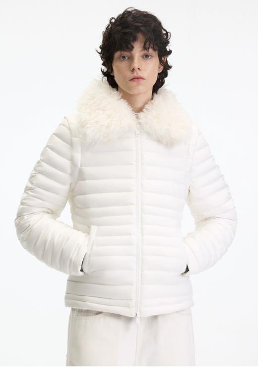 出逃赤岗西/25AWY006/毛领90白鸭绒保暖防风轻薄可拆卸马甲排骨羽绒服外套 商品图0