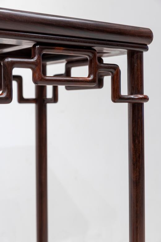 红桥红  家具严选  缅甸花梨（大果紫檀）/大红酸枝【木面/石面 90 颐和园圆腿 花架】 商品图2