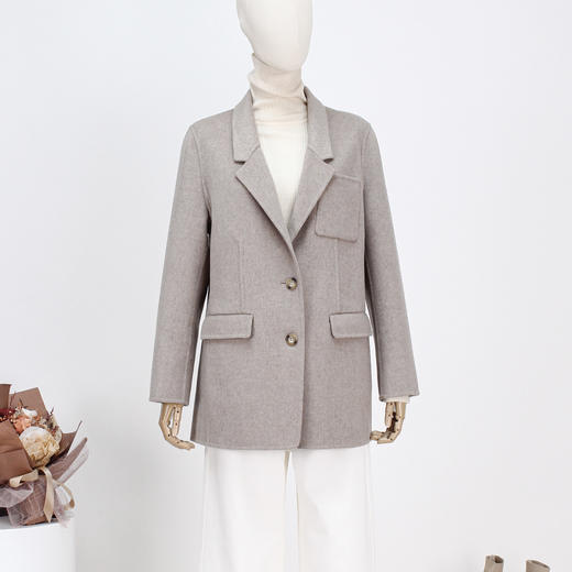 FOCALS冬季新款商务休闲西服领短款双面呢西装外套FRRDB671MW 商品图0