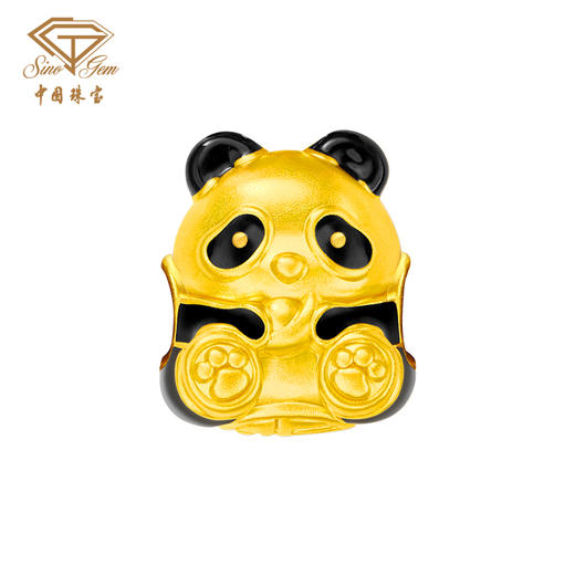 黄金招财进宝熊猫转运珠 足金串珠硬金手绳手链送女友礼物 商品图5