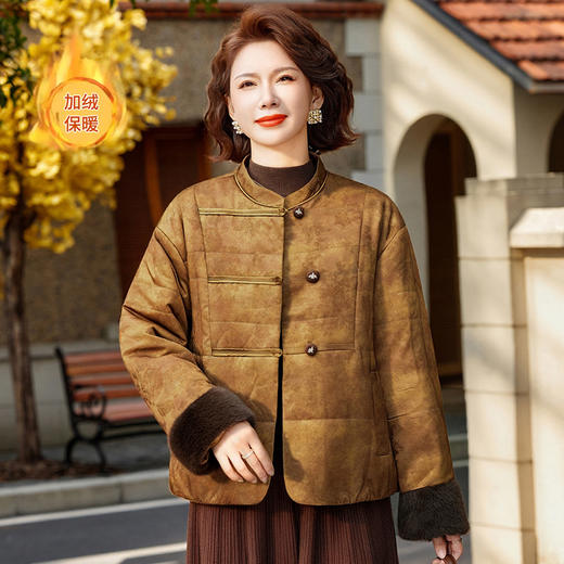 FW 2690妈妈轻薄棉服新中式宽松棉衣外套棉袄 商品图0