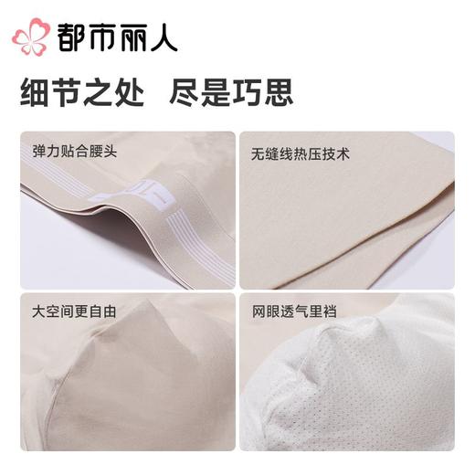 都市丽人内裤红品男士内裤100S棉内裤棉平角内裤贴合内裤FKCH1201 商品图3