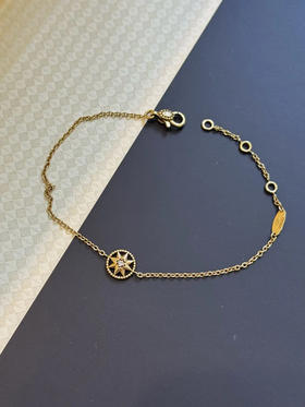 Dior  18K金 八芒星 罗盘 镶钻 手链
