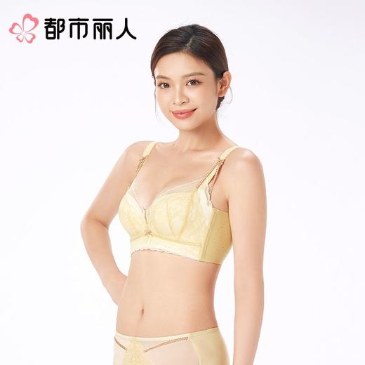 都市丽人内衣红品加加厚薄文胸蕾丝内衣四排四扣无钢圈LJC1A101 商品图2