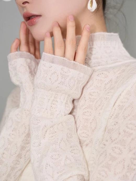 独家高货【真丝羊毛蕾丝打底衫】柔软完全不扎身~上身一秒提气显肤色，优雅氛围感十足！无标发货WD 商品图2