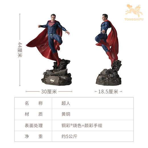 铜师傅 正版授权《超人》客厅桌面限量手办 家居装饰工艺品摆件 商品图5