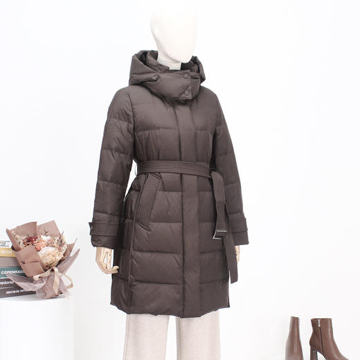 FOCALS新款休闲时尚白鸭绒保暖连帽中长款羽绒服外套FRSDD576K1 商品图2