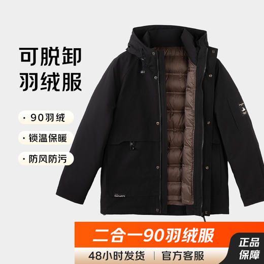 【可脱卸羽绒服】占姆士男士加厚2025新品可脱卸90白鸭绒内胆冬季羽绒服外套 商品图1