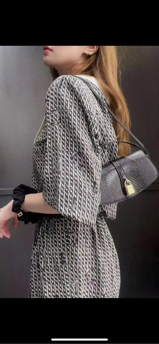 Celine TABOU 蜥蜴皮 黑色 锁头包 商品图2