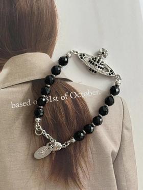 西太后黑玛瑙精工手链 食物贼精致时髦～