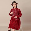2025新款女童连衣裙流苏亮片冬装红色中大童拜年服公主裙儿童裙子 商品缩略图0