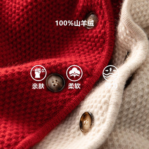 桑榆非晚~重磅加厚100%纯山羊绒西装翻领开衫外套女CYR250355 商品图1