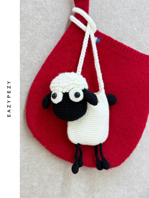 限量版小羊手工羊毛羊绒耳机包挂件 商品图2