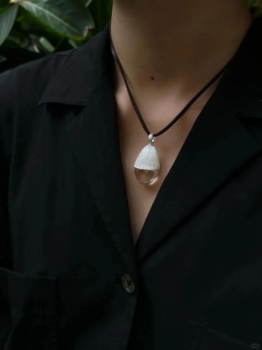 手工拉丝镀银【松果长项链】明星同款！迅速提升穿搭氛围感！皮绳全长150cm随意调节！无标发货WD 商品图1