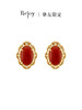 【挚友限定】赤韵 18k金南红耳夹 商品缩略图0