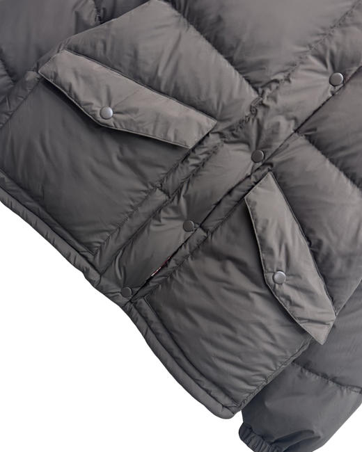 女款两面穿羊毛呢尼龙格纹羽绒服he017 商品图2