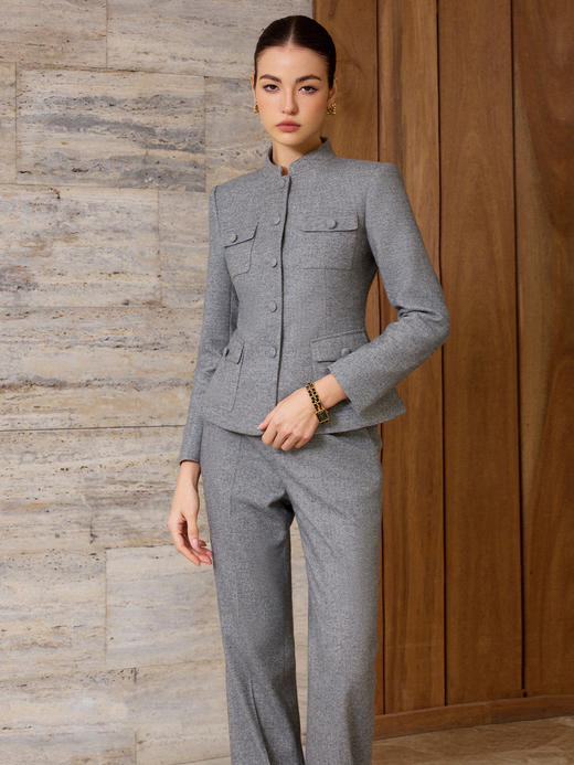 IWY/极简风灰色西装套装女修身通勤气质工作服秋冬新款高级感职业正装CP2583 商品图2