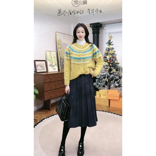 火桐hooton 绵羊毛百褶毛呢半身裙9966 商品图2