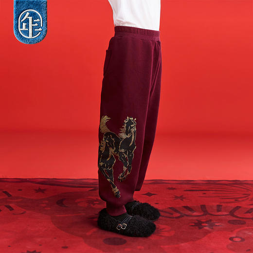 徐悲鸿联名年衣童装长裤儿童冬季新款男女同款加绒大展鸿图长裤 商品图3