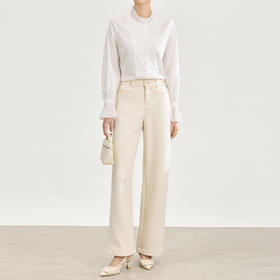 「高货wl」全新升级【铂金会员257/天猫339/差价82】(05334)洛诗琳厚绒舒暖棉混纺羊毛直筒裤2025秋冬高腰休闲阔腿裤