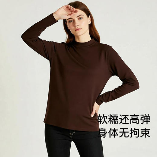 【特惠3件装，秋冬加厚双面绒打底衫】 280g双面绒打底衫 保暖加绒内搭打底上衣 商品图0