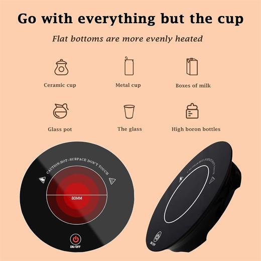 LiteLogy 高品质钢化玻璃加热盘 加固触控加热板 24小时智能恒温杯子加热器 商品图3