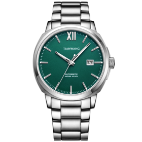 S00002714-30 天王TIAN WANG 【经典商务】手表男大气表盘男表商务防水钢带自动机械山河系列