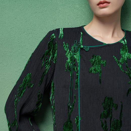 【林栖设计小店】福袖天香|烧花连衣裙恭王府联名2026早春新款女裙1961089 商品图3