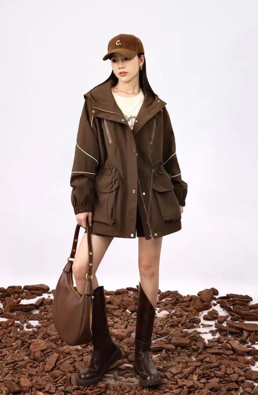 74W20443#连帽中长冲锋衣 商品图1