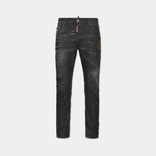 DSQUARED2 男士字母徽标贴片休闲牛仔裤 黑色 S71LB1666 S30357 900 商品图0