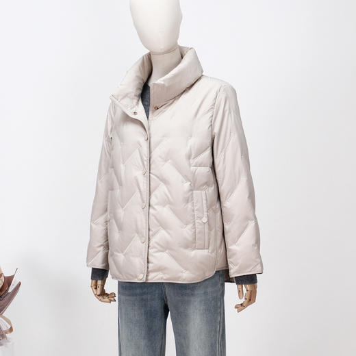 FOCALS新款立领纯色绣花短款休闲保暖羽绒服FRSDD573M1 商品图2