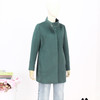 FOCALS新款立领简约休闲暗扣水波纹羊毛大衣外套FYJDR835GA 商品缩略图0