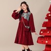 女童红色连衣裙年服加绒加厚小女孩甜美冬装国风秋冬2025新款裙子 商品缩略图3