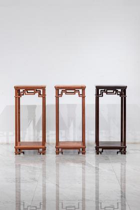 红桥红  家具严选  缅甸花梨（大果紫檀）/大红酸枝【木面/石面 90 颐和园圆腿 花架】