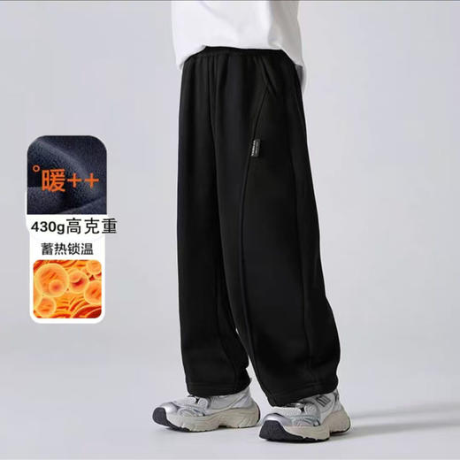 西蒙日记百搭加厚一体绒休闲运动弯刀裤BNK60-3 商品图3