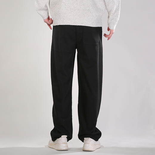 DRONKOO 2025 抽绳松紧腰左袋金属标后单贴袋竖纹料厚休闲长裤 商品图4
