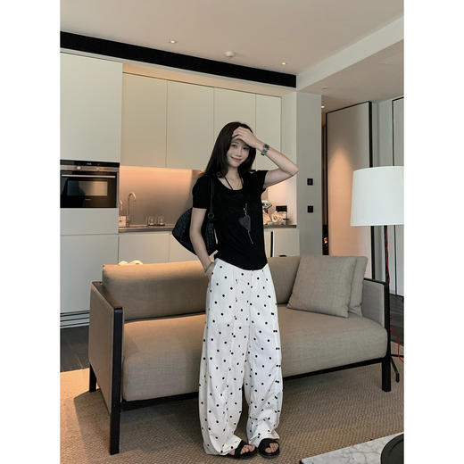 EKOOL衣库 薄款U领短袖针织衫女夏季新款百搭显瘦肌理感休闲上衣 商品图2