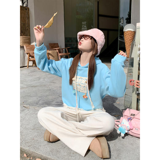 <曾小咸推荐>现货秒杀 ！微信超特价！韩系流苏连帽加绒卫衣 日常189.99 立减100 秒杀89.99！！ 商品图4