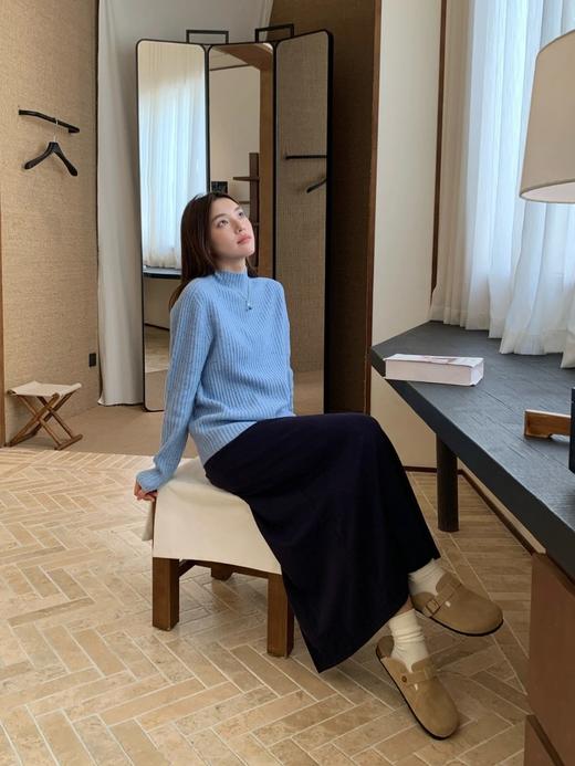 绝美彩点纱~【澳洲100%羊毛无缝一体毛衣】多色可选，半高领+竖坑条织法，百搭不挑人WD 商品图8