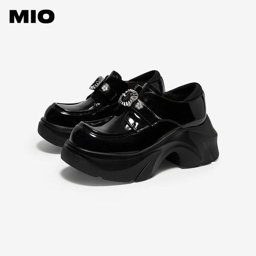 欧阳娣娣同款MIO米奥乐福鞋女2026春季新款高跟金属饰扣小皮鞋M261561514 商品图2