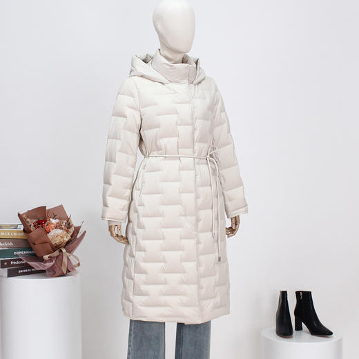 FOCALS新款休闲时尚连帽白鸭绒绒保暖长款羽绒服外套FRSDD506 商品图3